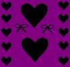 purple with black hearts and bows