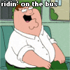 peter riding on the bus