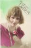TINTED PHOTO-BEAUTIFUL WOMAN-MAILED CIRCA 1920S