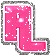 letter R pink glitter