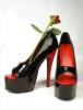 Pair of Black and Red high heels