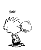 Calvin blows bubble