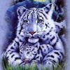 snow leopard mommy n baby