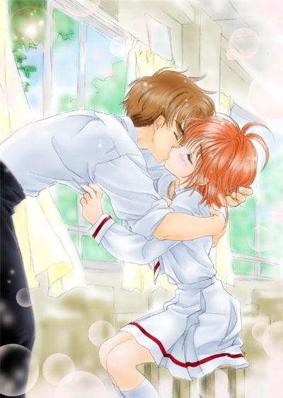 Sakura and Syaoran kiss