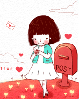 cute girl receiving a love letter