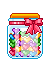 candy hearts jar