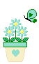 Green Potted Flowers