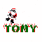 santa skating on Tony