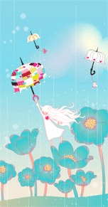 cute kawaii rainy day
