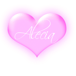 Alecia in a pink blinking heart