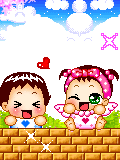 cute kawaii lil lovers kiss