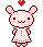 pink love heart bunny
