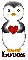 Penguin with Heart and Glitter and Name