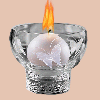 burning candle in candle holder