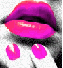hot pink lips/nails