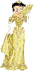 Betty Boop in long gold dress