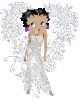 Lovely Betty Boop dressed in white in a white heart
