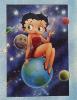 Betty Boop sitting on top of the world