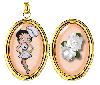 Betty Boop in a locket with flowers