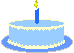 blue birthday cake