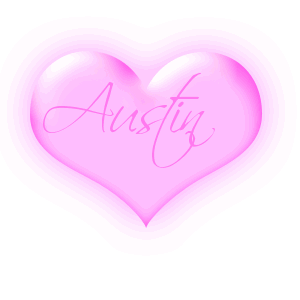 Austin in a pink blinking heart 2