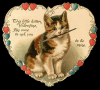 Vintage Valentine with kitten